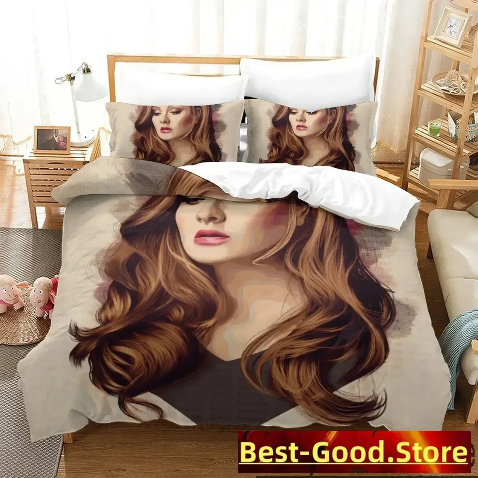 

3D Print Adele Adkins MBE Bedding Set Duvet Cover Sheet Printed Bed Set Pillowcase Bed Full Queen King Size Comforter Bedroom