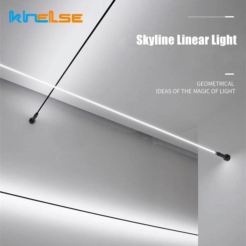 Minimalist Skyline Linear Light LED RGB Colorful Bar Strips Wall Lamp for Living Room Background Art Line Decor Sconce Fixture