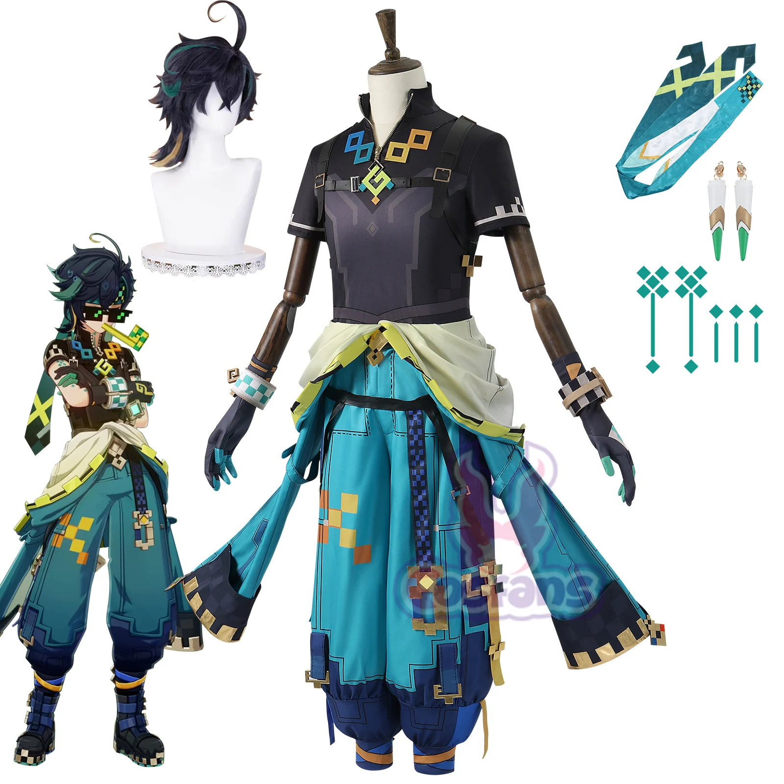 

Genshin Impact Kinich Cosplay Genshin impact Kinich Cosplay Costume Wig Full Set Anime Role Play Halloween Party Comic Con Suits