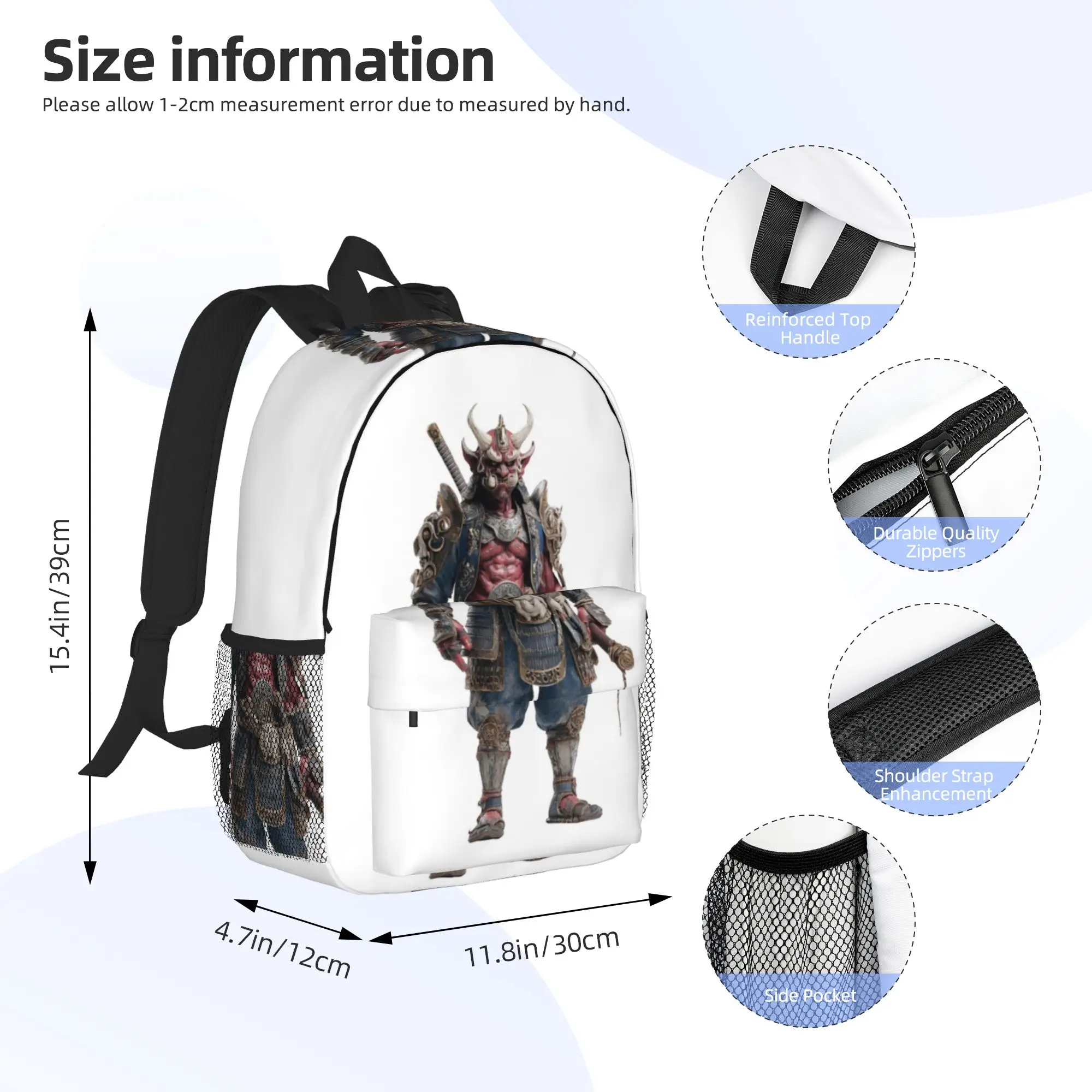 Akioni The Crimson Samurai Demon Backpack Hot Sale Daypack  Boys Girls BookBag Shoulder Bags for Men Women School Bag