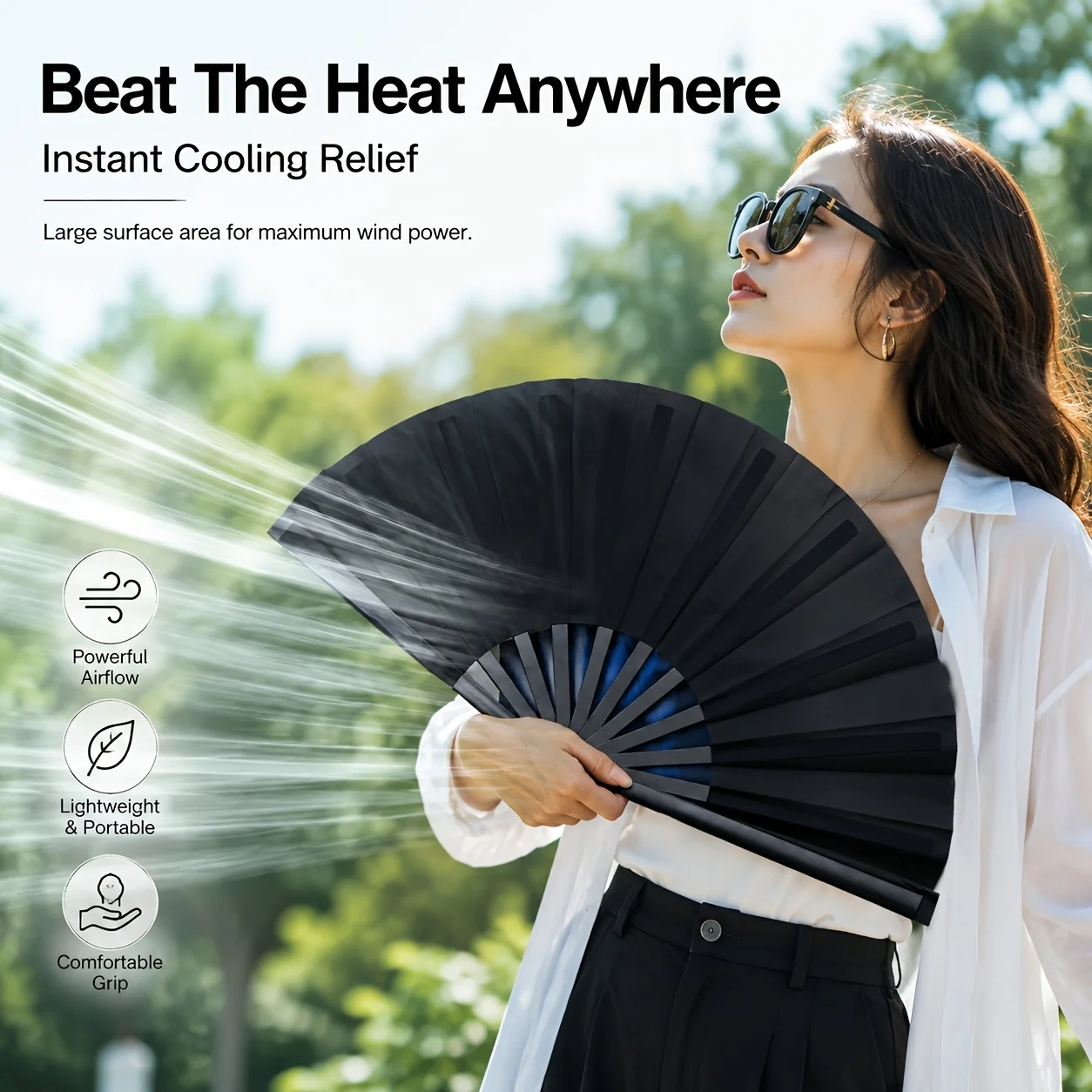 This Portable Folding Fan Is A Must-have Item for Summer Fashion. You Can Enjoy Coolness Anytime and Anywhere.