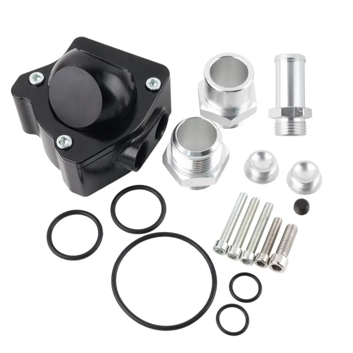 K - Swap Series K20/K24 Fit - Black Hose Swivel Neck Thermostat Housing