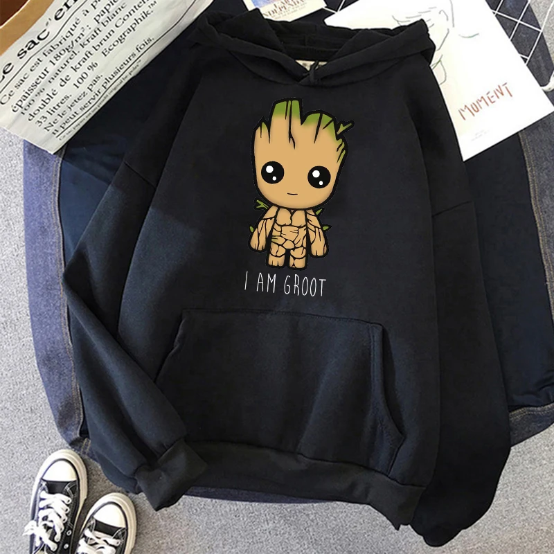 Sweats à capuche Anime Funny Groot pour hommes, sweat-shirt unisexe, impression de film, sweat à capuche bébé Groot, sweat à capuche surdimensionné,