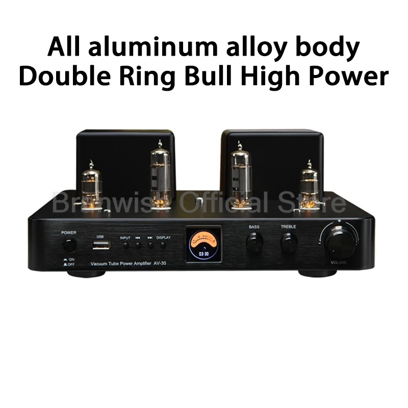 80W*2 Tube Amplifier 5.3 Bluetooth Preamp Aluminum Alloy Case Amp Frequency 20-20KHz Response Sound System For Home Teather DJ