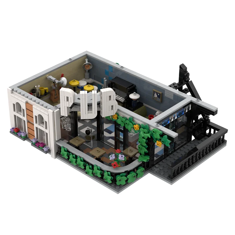 Moc قوالب بناء منزل حانة وحدات نموذج التكنولوجيا وحدات مدينة عرض الشارع لعبة المكعبات لتقوم بها بنفسك تجميع عيد الميلاد مجموعة الهدايا #3