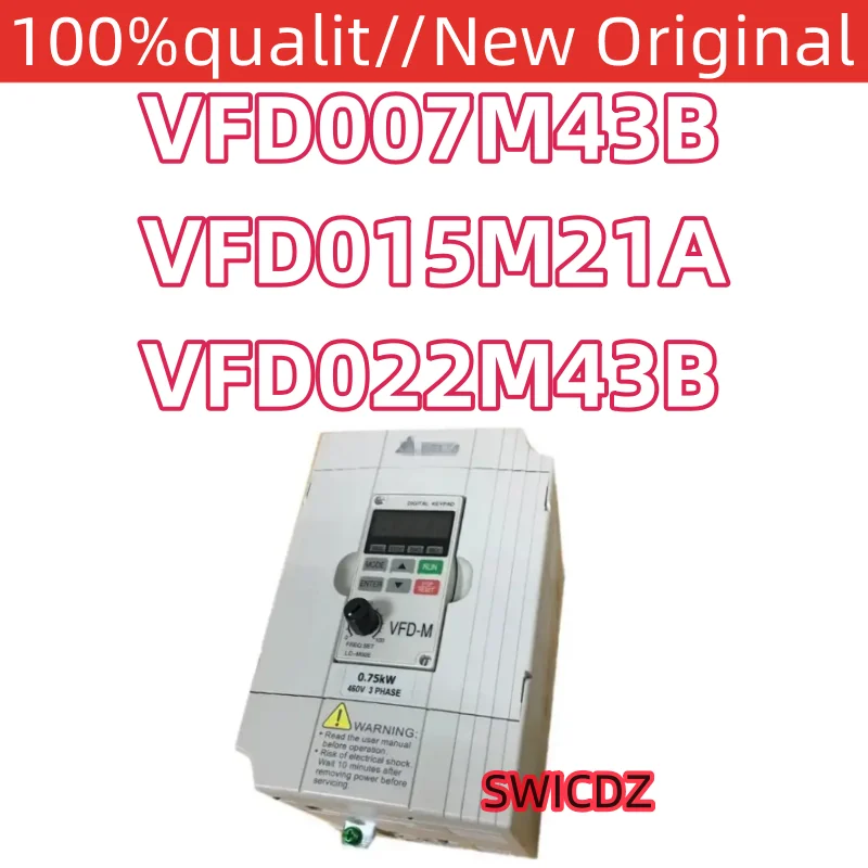 100% new original  VFD-M 220V VFD007M43B 0,4KW 220V/230V VFD015M21A 1,5KW 380V/460V VFD022M43B 2,2KW