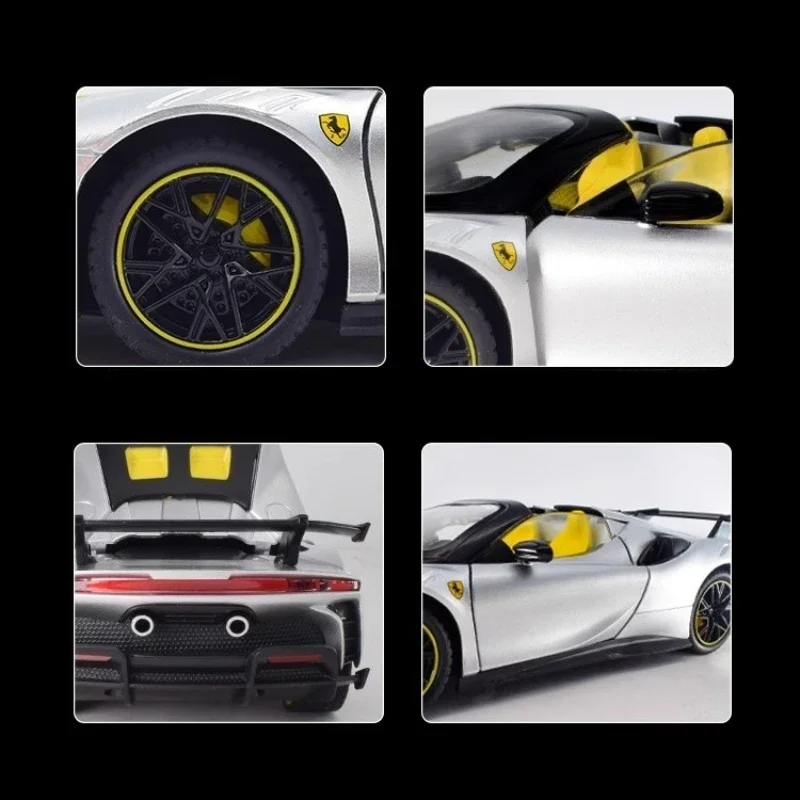 Ferrari SF90XX – voiture de Sport 1:24, haute Simulation, modèle en alliage métallique moulé, son et lumière, Collection de jouets pour enfants, cadeaux