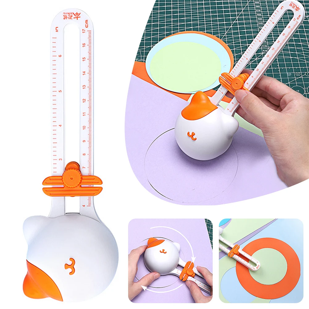 Imagem -02 - Cute Circle Cutting Tools For Office Home Cortador de Círculo Multiuso Rotação 360 °