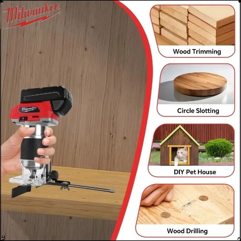 Milwaukee 800W bezkartáčová kompaktní frézka, 5 rychlostí, dřevoobráběcí frézka, 30 000 ot./min, akumulátorová elektrická vyžínačka pro 18V baterii - náhled 5