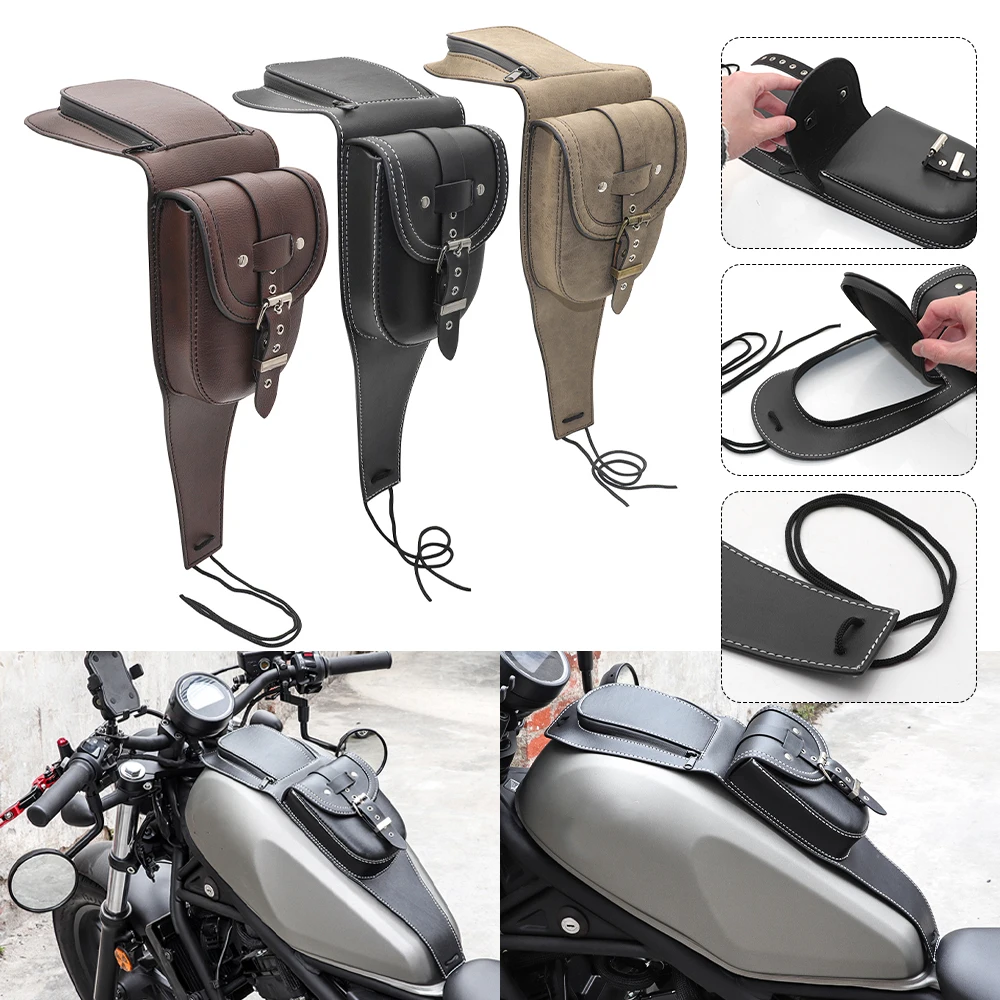 

Motorcycle Gas Tank Dash Console Center Pouch Bag PU Leather for Sportster 1200 Seventy Two XL1200V 2012–2016