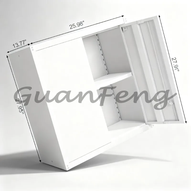 Lockable Metal Wall Mount Upper Cabinet, Secure Locking Storage Cabinet for Garage Organization