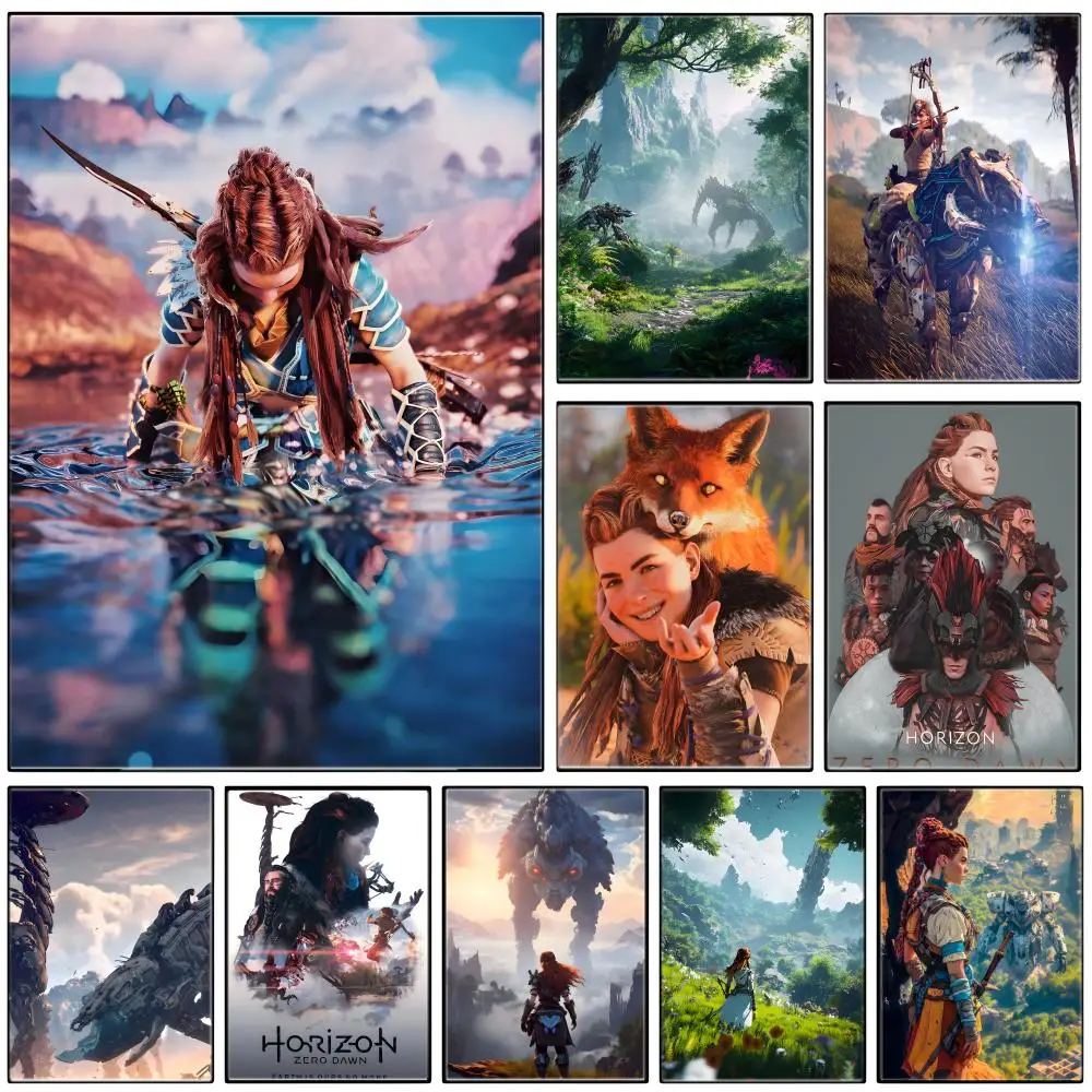 Tribal Fantasy H-Horizon Z-Zero D-Dawn Poster  Self-adhesive Art Waterproof Paper Sticker Coffee House Bar Room Wall Decor