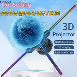 Hot Selling 50/56/60/62/65/70CM 3D Fan Holographic Projector Advertising Light WIFI Control LED Sign Three-Dimensional Projector