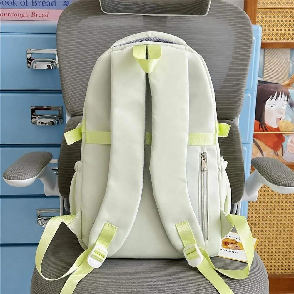 New Lace Trim Girls School Backpack Cat Pattern Lightweight Student School Bag Checkered Multi-Pocket Multi-Pocket Bookbag Girls