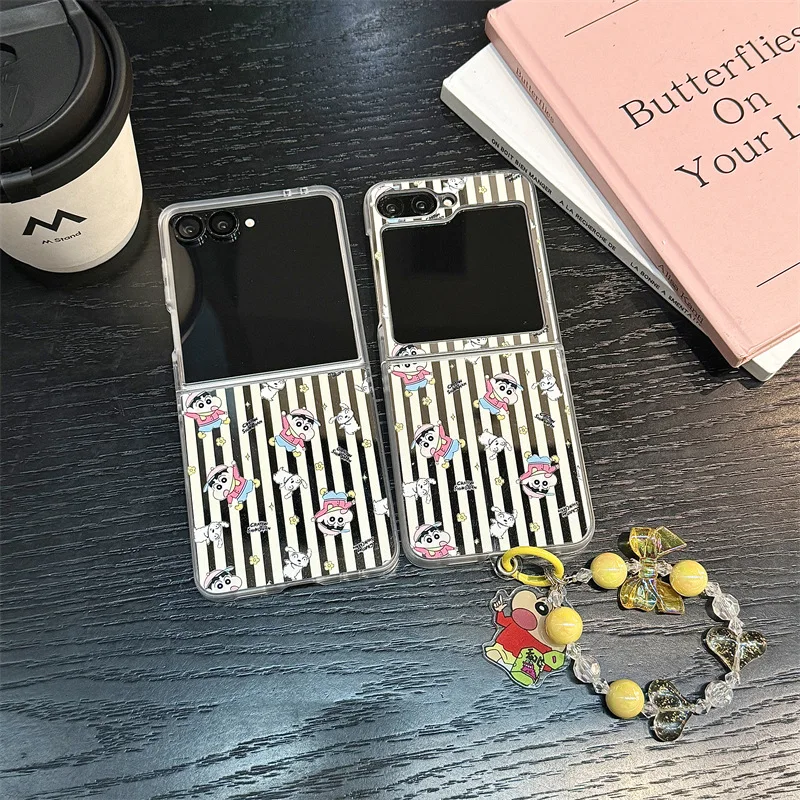 

Striped Cartoon Boy Mirror for Samsung Galaxy Z Flip 7 6 5 4 Protective Back Cover for ZFlip5 ZFlip6 ZFlip7 Case Shell