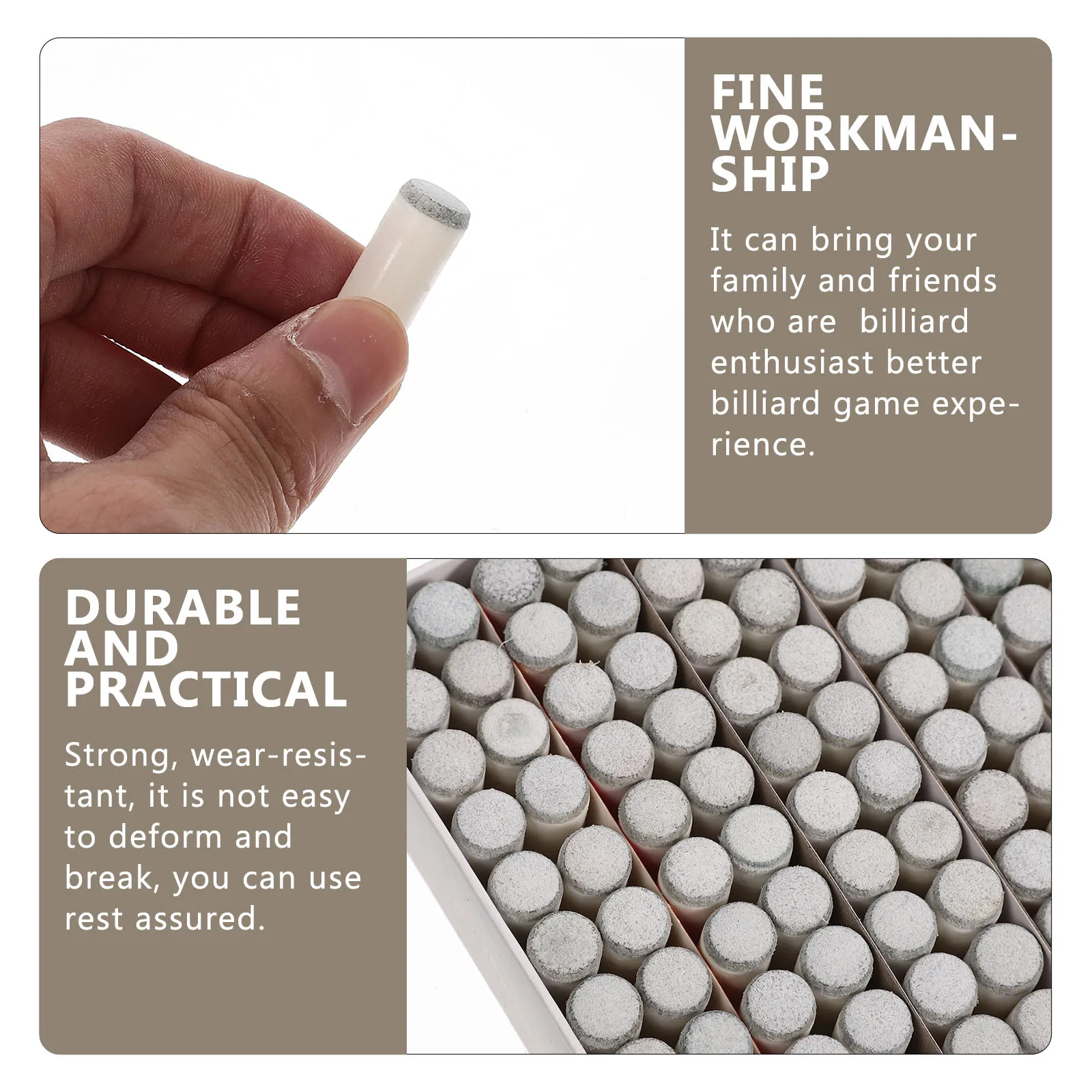 

100 шт. насадки для бильярдного кия, пластиковые сменные насадки для бильярдной палки, прочный инструмент для ремонта головки наконечника, принадлежности для бильярда, бильярдный кий