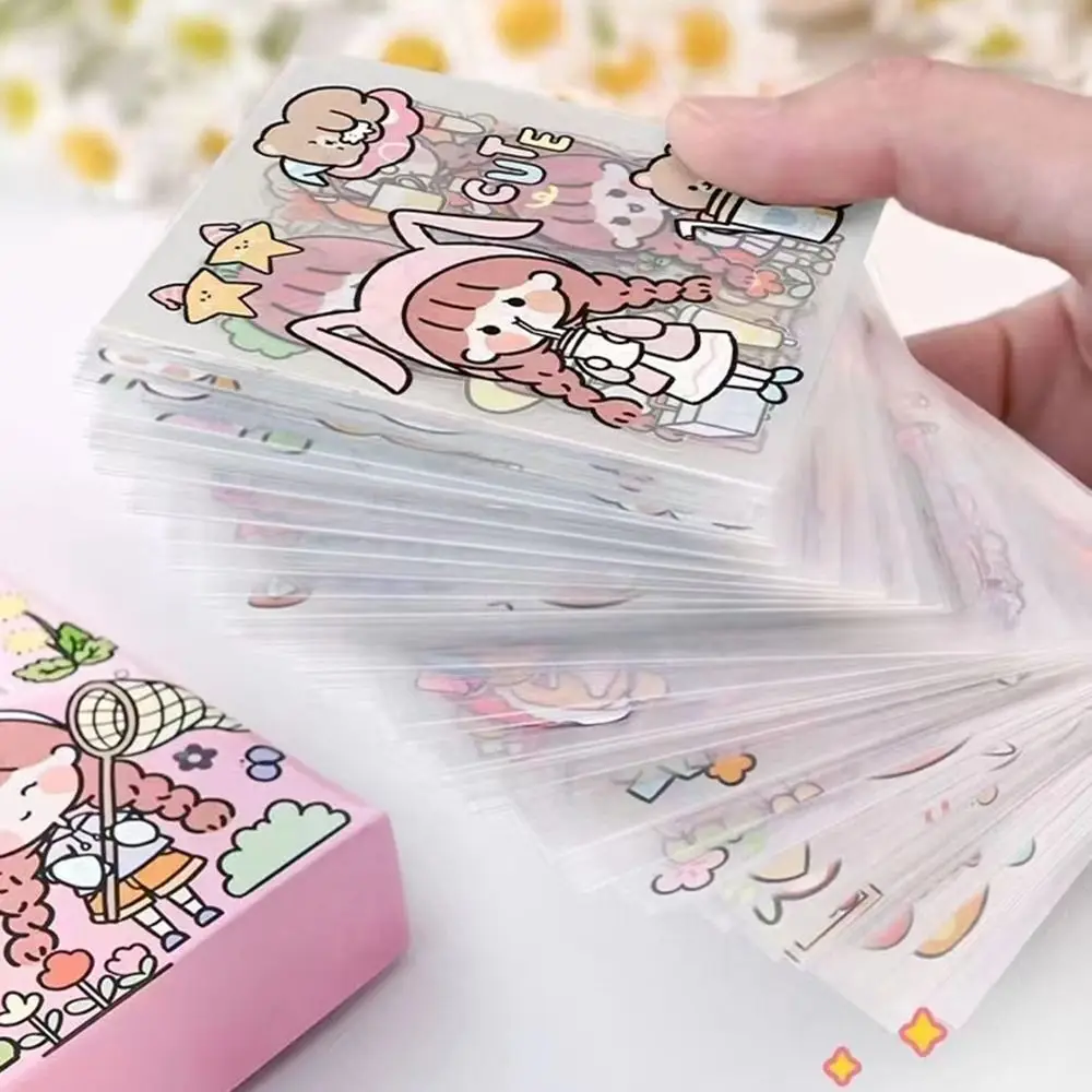 10/20/50Pcs Cute Cartoon Patterns PVC Stickers DIY Transparent Notebook Decoration Scrapbook Decor Waterproof