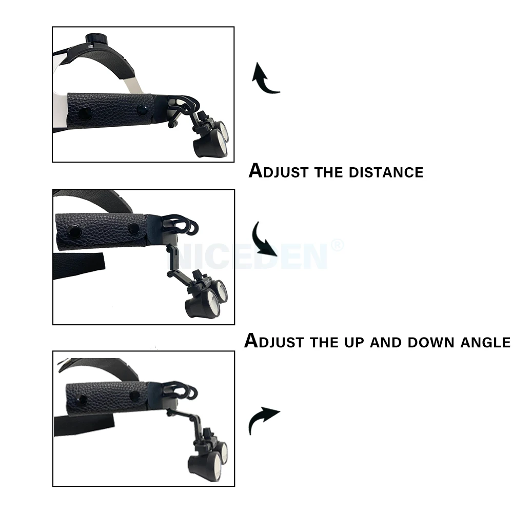 5W LED 2.5X/3.5X Head Wearing Dental Binocular Magnifier Medical Oral Headlight Rechargeable Lithium Battery