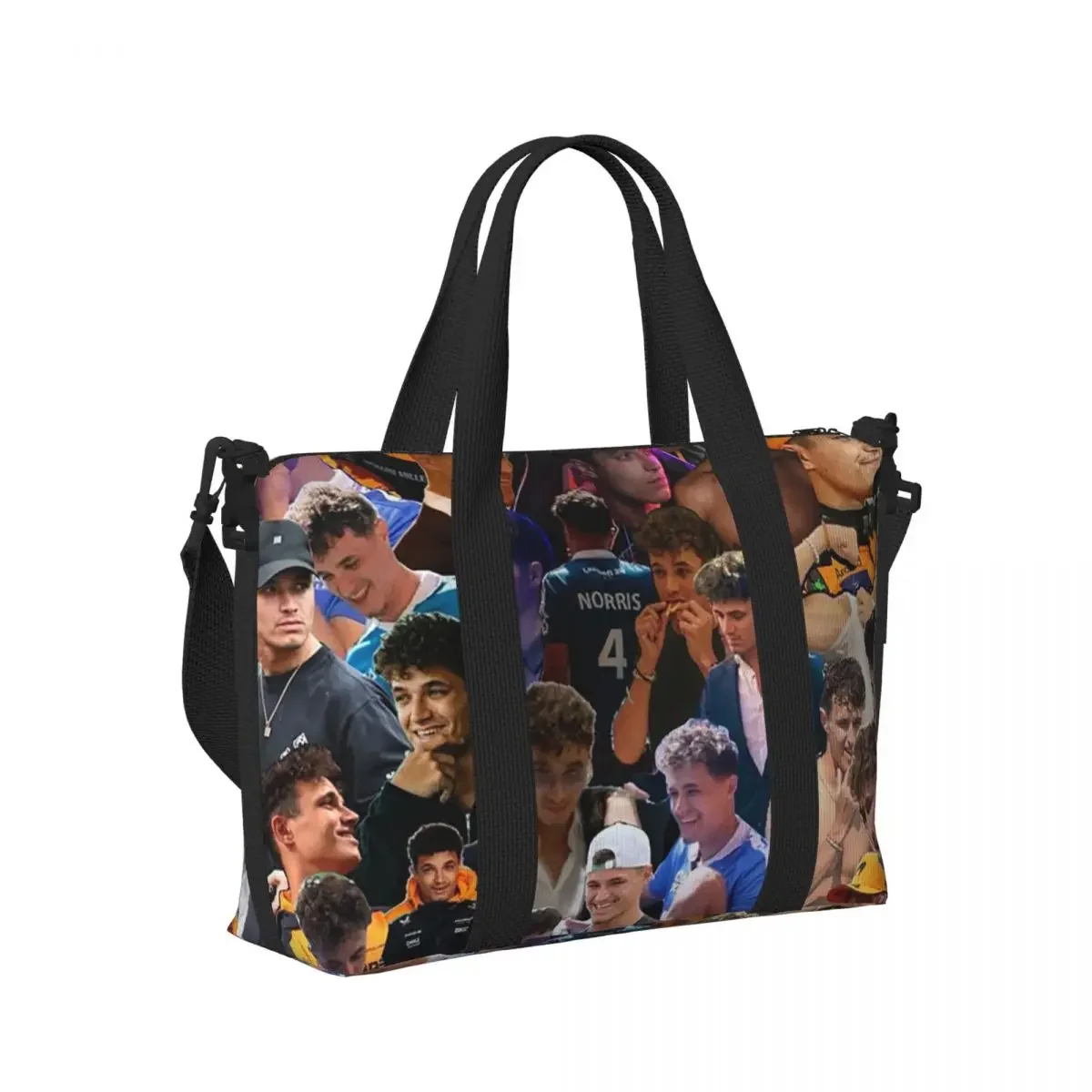 

Lando Norris Beach Travel Bag Large Capacity Tote Bags for Gym Sport Women Shopping Duffle Shoulder Bag