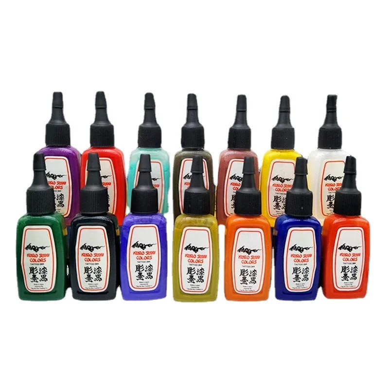 14 Color Carved Lacquer Tattoo Ink Material Eyebrow Tattoo Color Material Colorful Tattoo Pigment Set Halloween Tattoo Machine