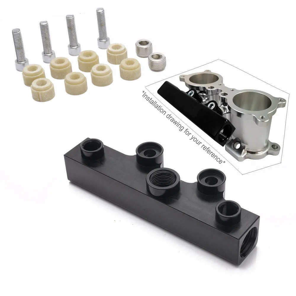 Suitable for WRX STI Retrofit Aluminum Alloy High Flow Oil Rail Kit, Intake Manifold Fuel Rail