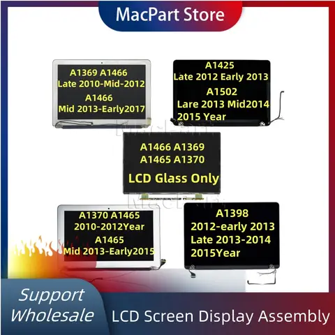 Replacement LCD Applicable For 11" 13" 15 "A1369 A1466 A1370 A1465 A1425 A1398 A1502 LCD Assembly Screen Display