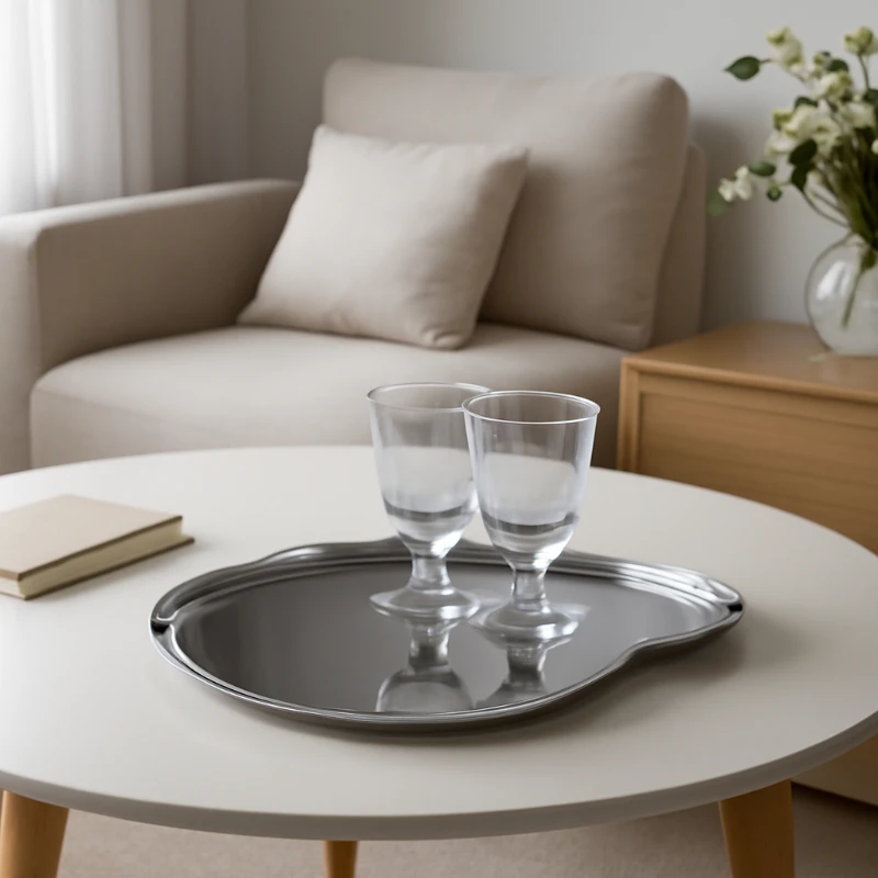 

Stainless Steel Tray Nordic Luxury Serving Platter Kitchen Dining Tableware Modern Home Decor Creative Chic Plate for 2024