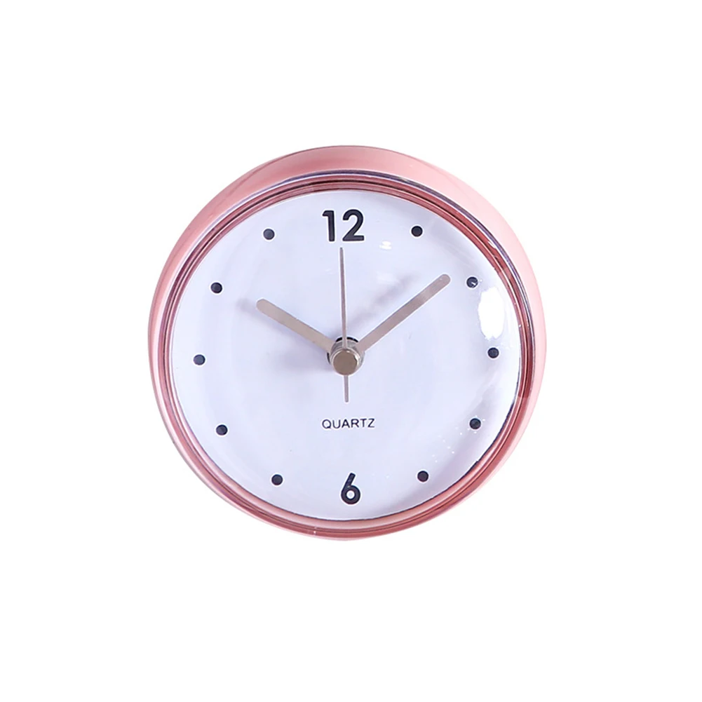 Suction Cup Clock Wall Clock Plastics Waterproof 1pcs 75x75mm Anti-Fog Black Blue Green Kitchen Sucker Wall Clock