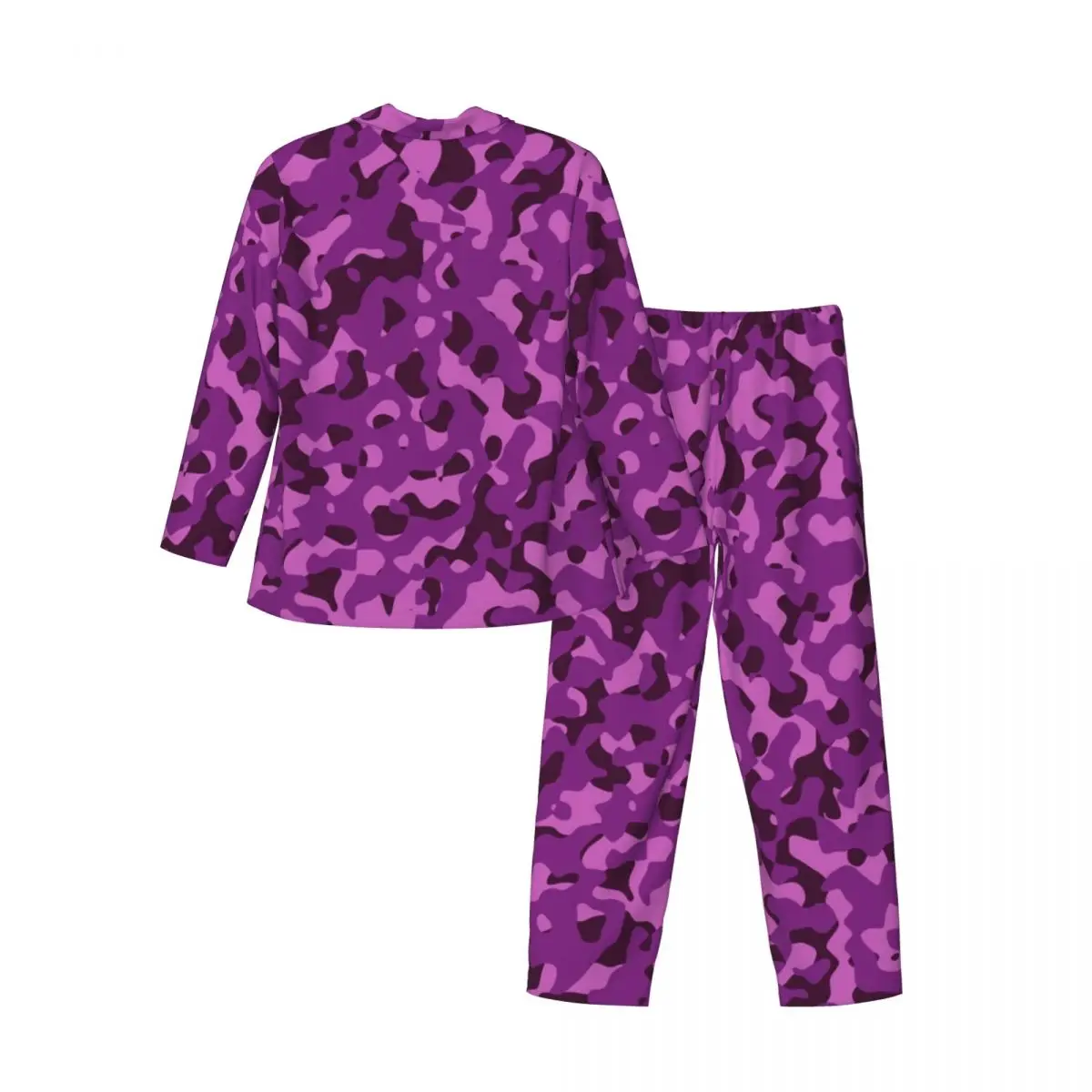 Abstract Camo Print Sleepwear Autumn Camouflage Aesthetic Oversized Pajama Sets Men Long-Sleeve Trendy Home Design Nightwear