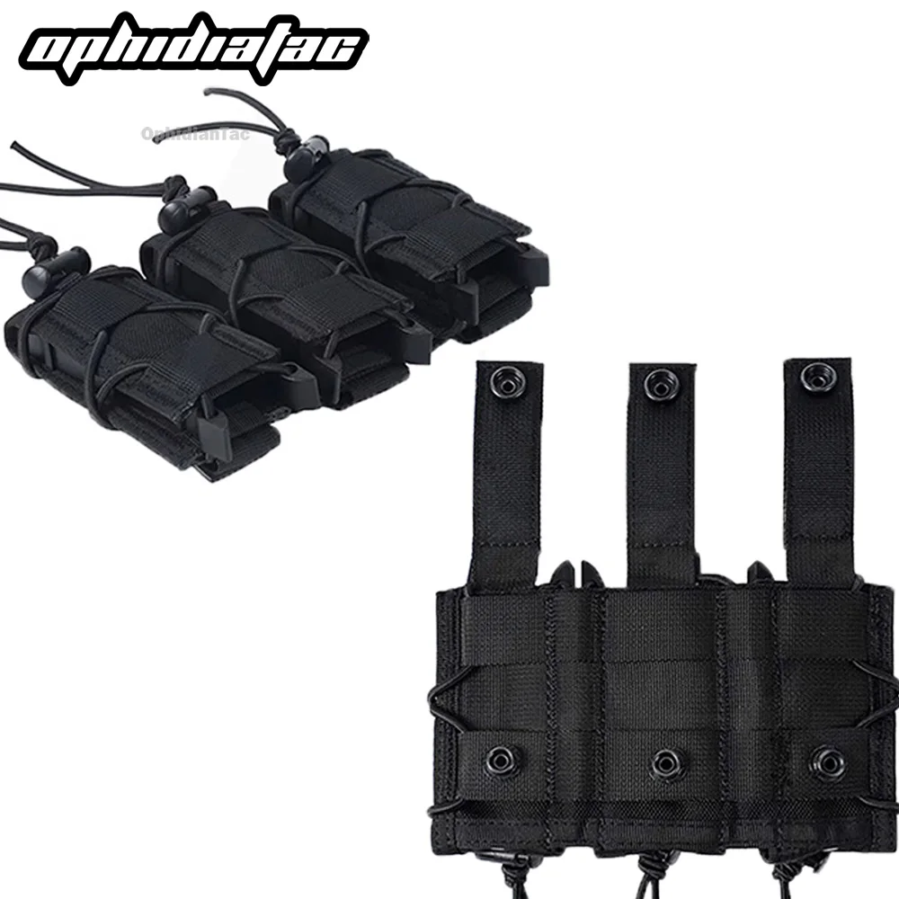OPHIDIAN 1 pc Molle Pistol นิตยสาร Pouch Double Triple Stack นิตยสารสําหรับ 9 มม./.40 Calibre 45acp Glock S & W M&P, Sig 226/229 ฯลฯ