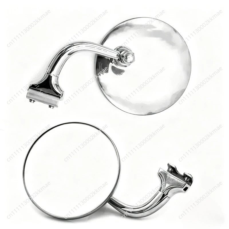 Stainless Steel Round Side Mirror for Classic Cars Offering Retro Aesthetic and Wide Fitment on Front and Rear Positions