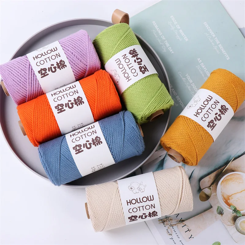 1Pc 150g 2mm hollow Yarn For crochet round hand Knitting Yarn bag cushion mat Crocheting Yarn DIY hat shoe Line amigurumi Thread
