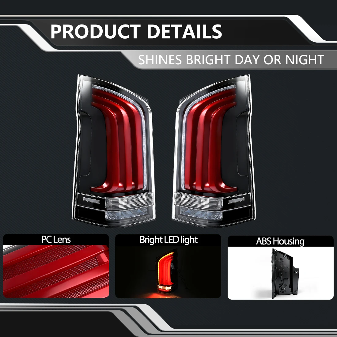 LED Tail Lamp Assembly For Benz Vito W447 V-class V300 V260 V220 V250 2015-2023 Brake Taillight Turn Signal Light Reversing Lamp