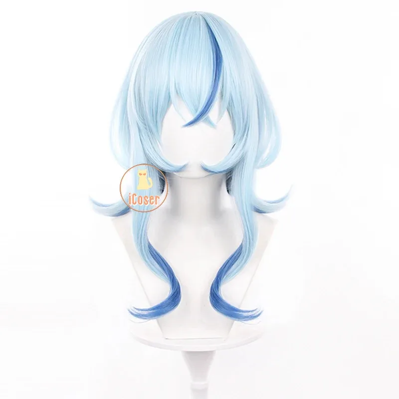 

asdh8@iCoser The Shorekeeper Cosplay Wig Wuthering Waves Game Blue Long Hair Black Shores Halloween Party for Women Role Play Pr