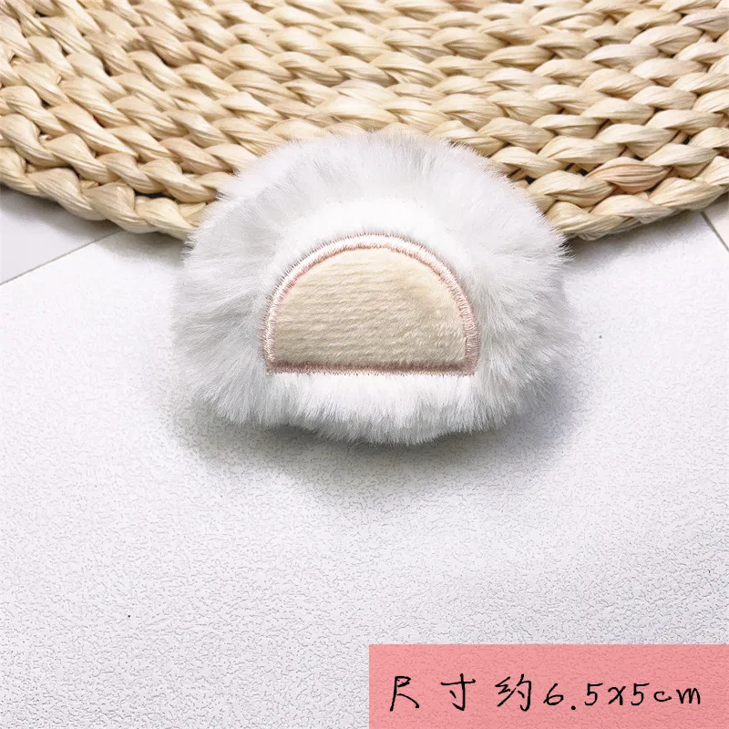 10Pcs/Lot Cartoon Plush Rabbit Ear Padded  Applique Crafts For DIY Headband Hair Clips Accessories Patches