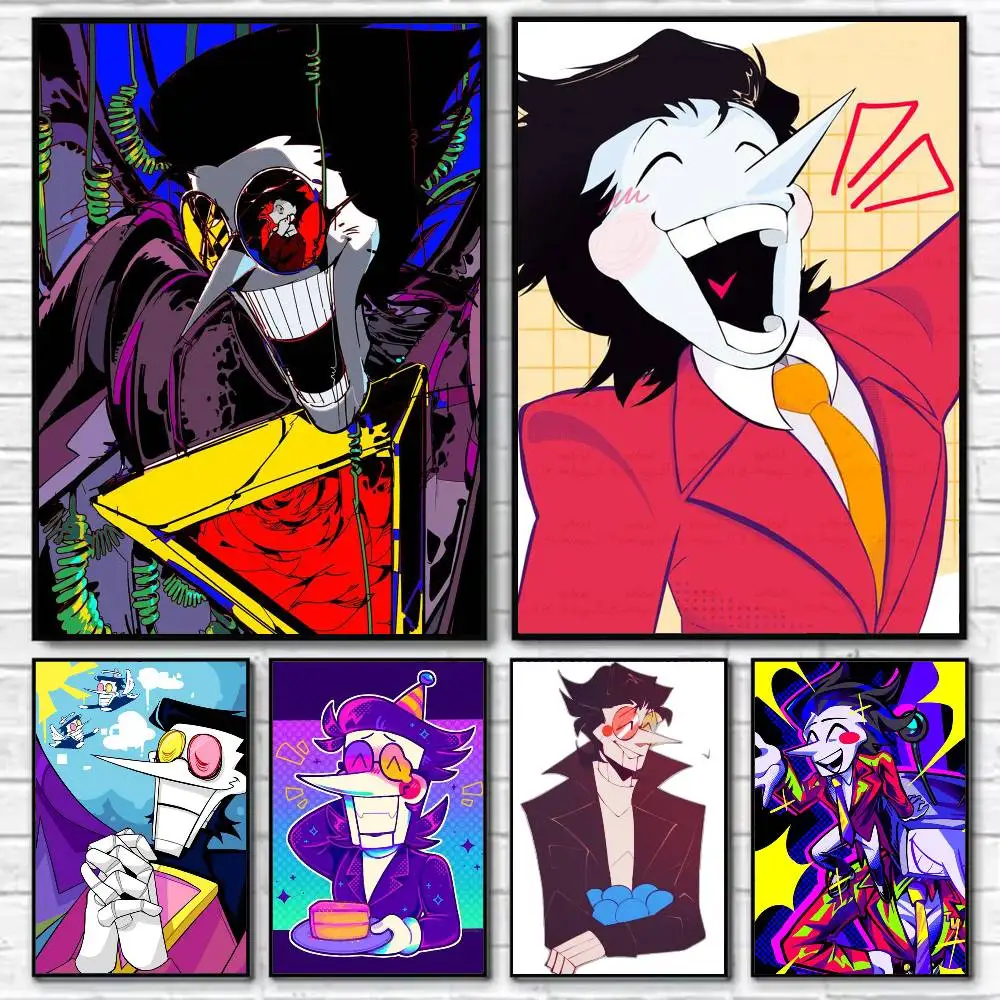 

D-Deltarune S-Spamton Poster Self-adhesive Art Waterproof Paper Sticker Coffee House Bar Room Wall Decor