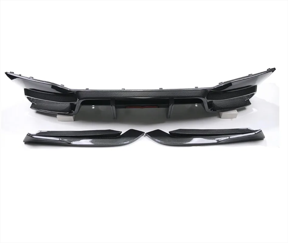TAKD Carbon Dry Carbon Fiber Rear Car Bumper Lip Spoiler Splitter Diffuser for BMW M5 F90 2018-2019