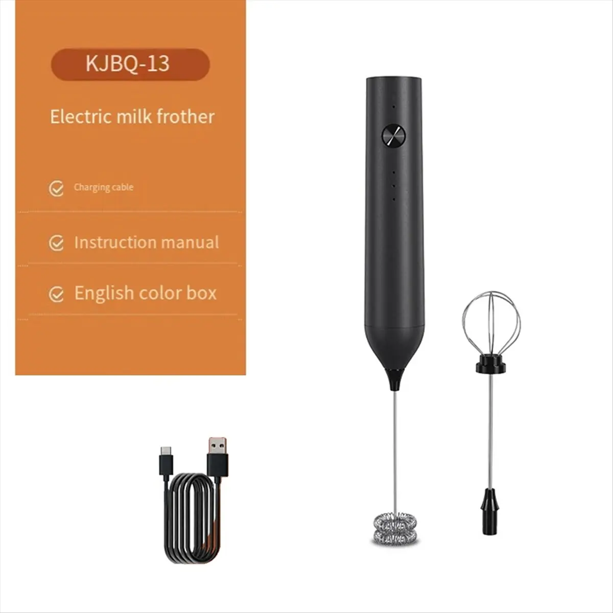 DT628 TO Handheld Milk Frother Rechargeable Electric Blender Coffee Frother 3 Stirring Speeds Mini Milk Frother
