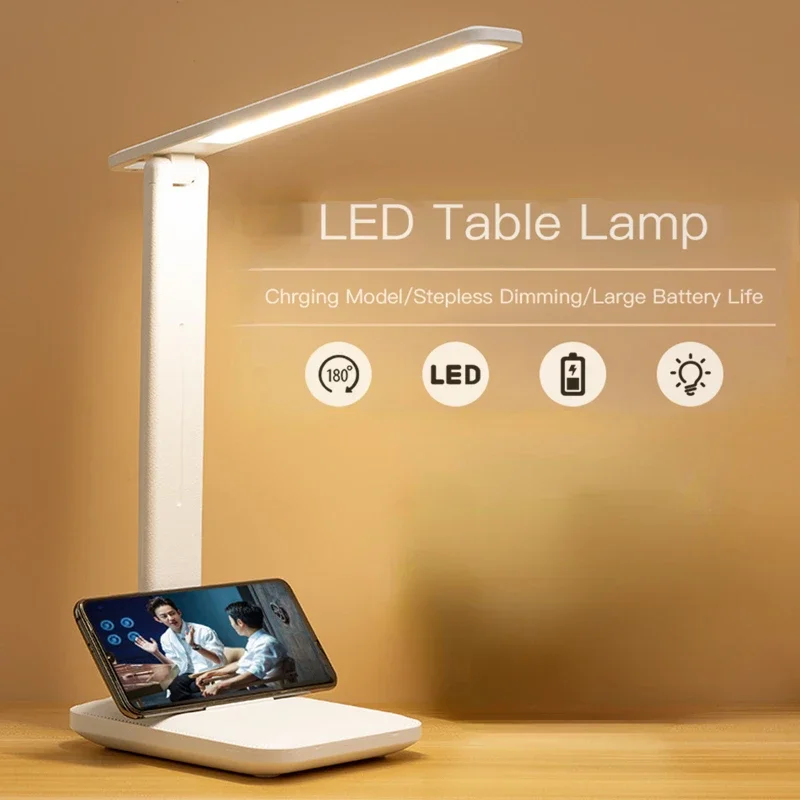 

Led Desk Lamp 3 Color Stepless Dimmable Touch Foldable Table Lamp Bedside Reading Eye Protection Night Light 5V USB Chargeable