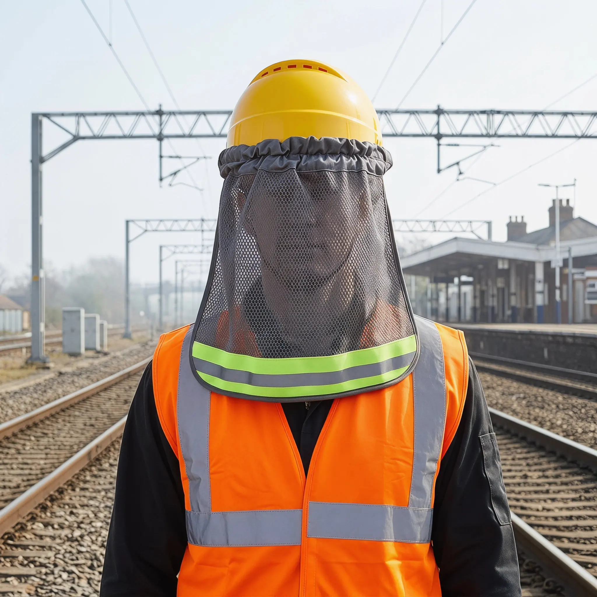 Hard Hat Sun Shade Mesh For Road Work Outdoor Activities Neck Reflective Polyester Construction Workers
