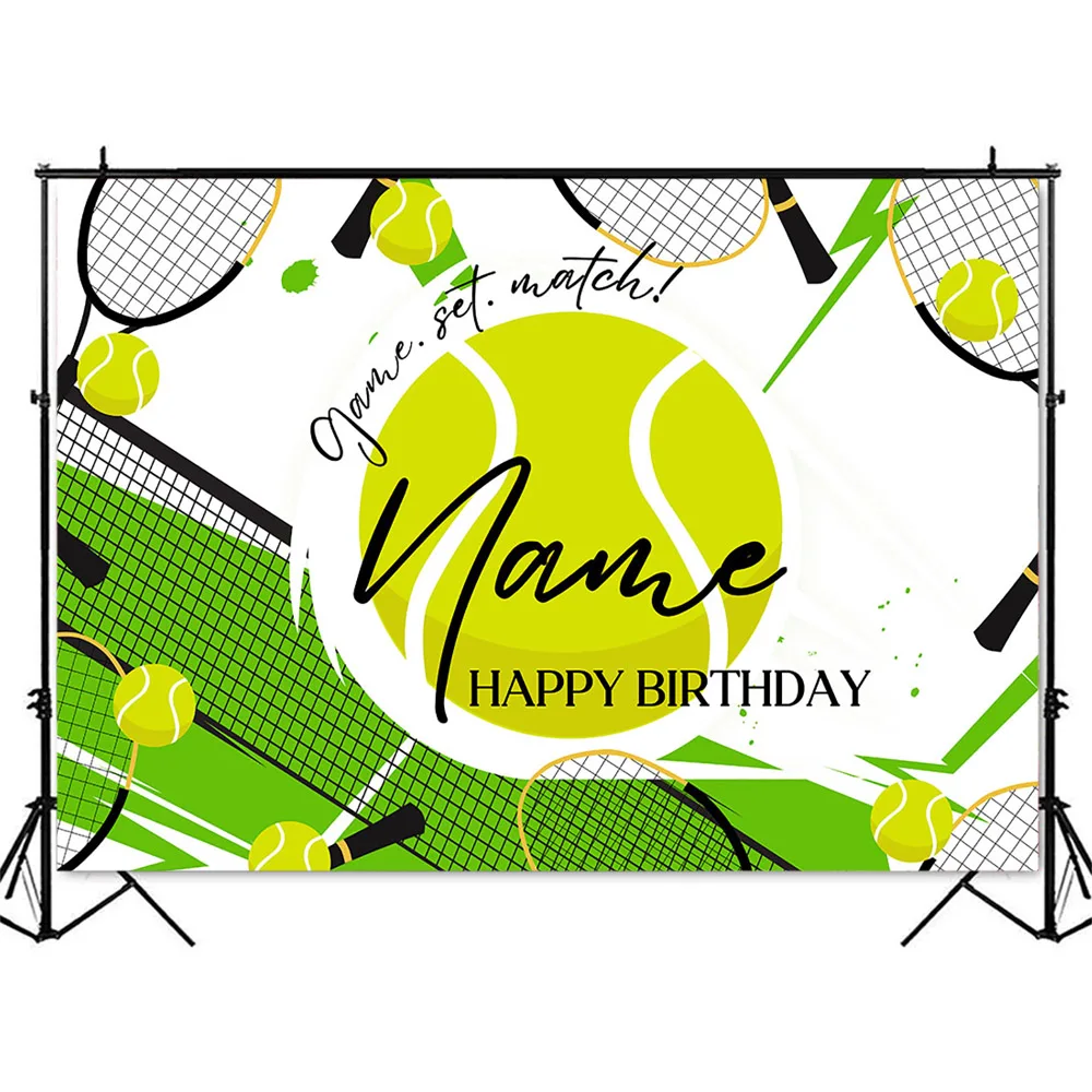 Tennis Balls Game Match Photo Background Happy Birthday Theme Party Decoration Backdrop Newborn Kids Photo Booth Props