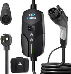 EVDANCE-Estação Portátil De Carregamento De Veículos Elétricos, Carregador EV De Nível 2 Com Cabo De Carregamento De 25 pés, NEMA 14-50P, 9.6Kw, 40A