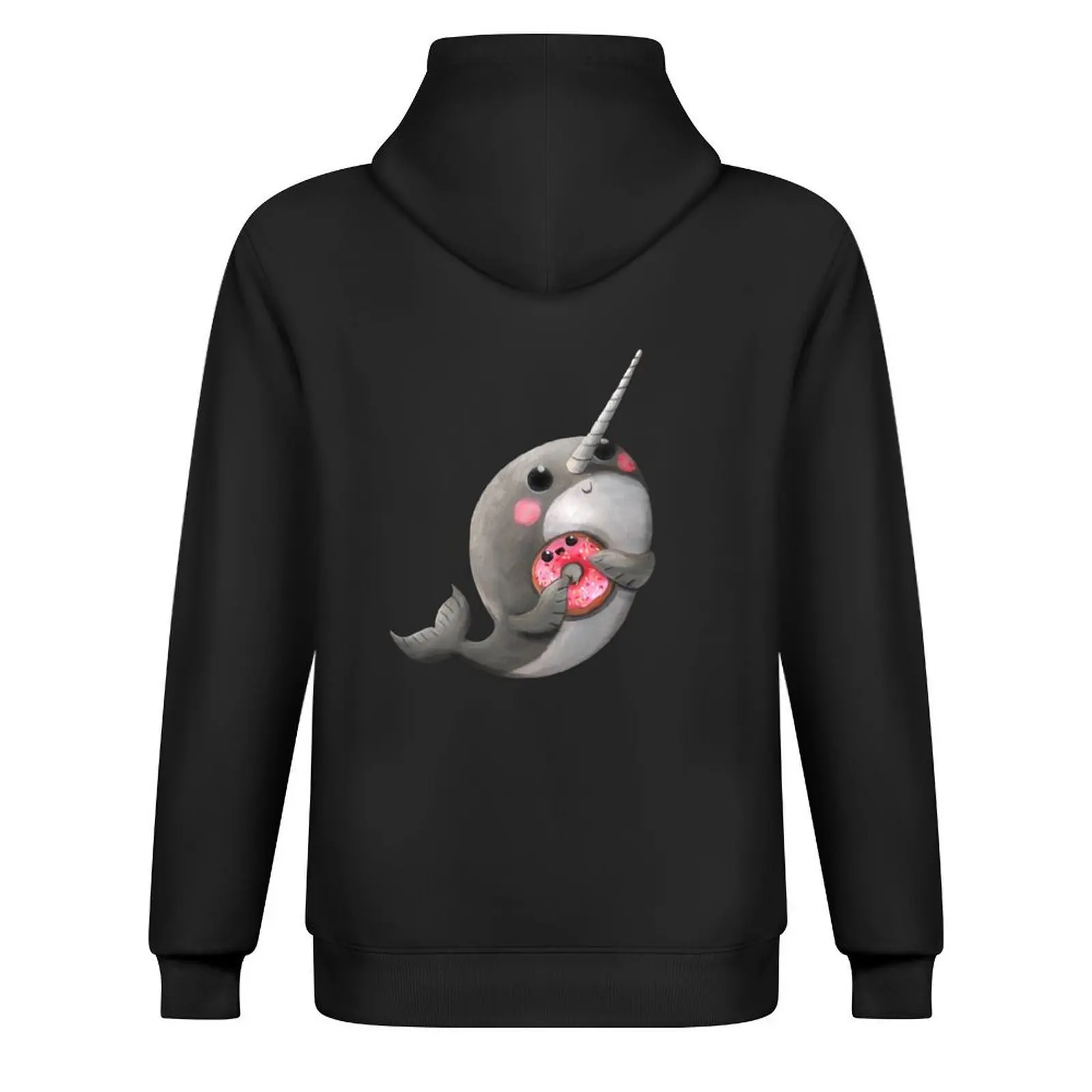 لطيف Narwhal مع دونات هوديي ملابس الخريف ملابس الرجال ملابس الخريف الكورية أنيمي ملابس الرجال هوديي