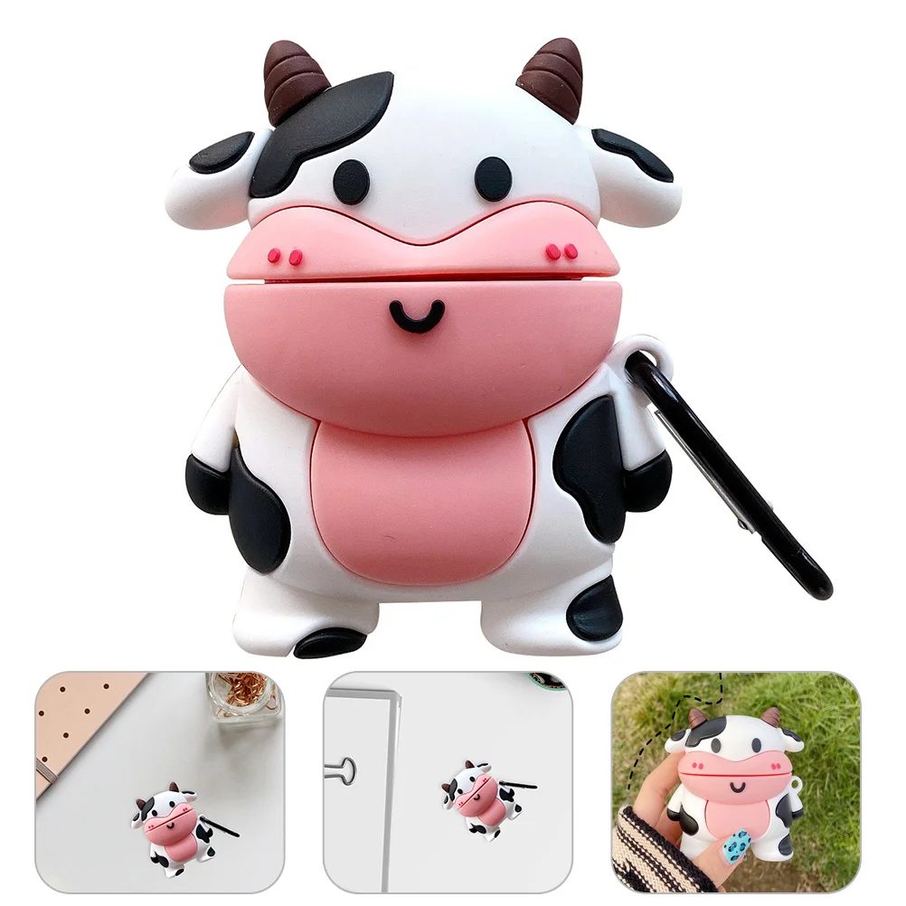 

1Pcs Cow Headphone Cover Premium Silicone Durable Lightweight Portable Wireless Headset Case Creative Animal Design