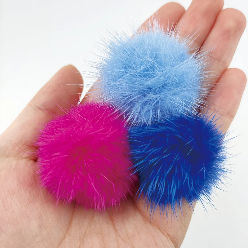 2 PCS 4 cm Nerz BallSweet Frauen Bunte Junge Netizen Einfache Y2k Mädchen Solide Nette Plüsch Zubehör Pony Haarnadel haar Clips – Detail 6