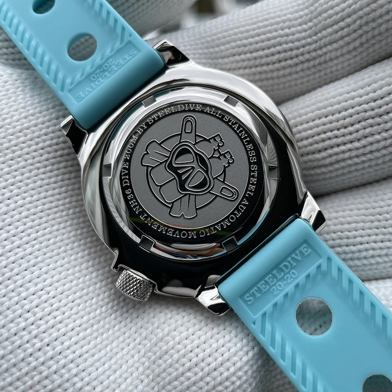 STEELDIVE Men Automatic Watch 42.2mm Mechanical Wristwatch 20ATM Waterproof C3 Luminous Sapphire NH36 Gradient Monster Dial