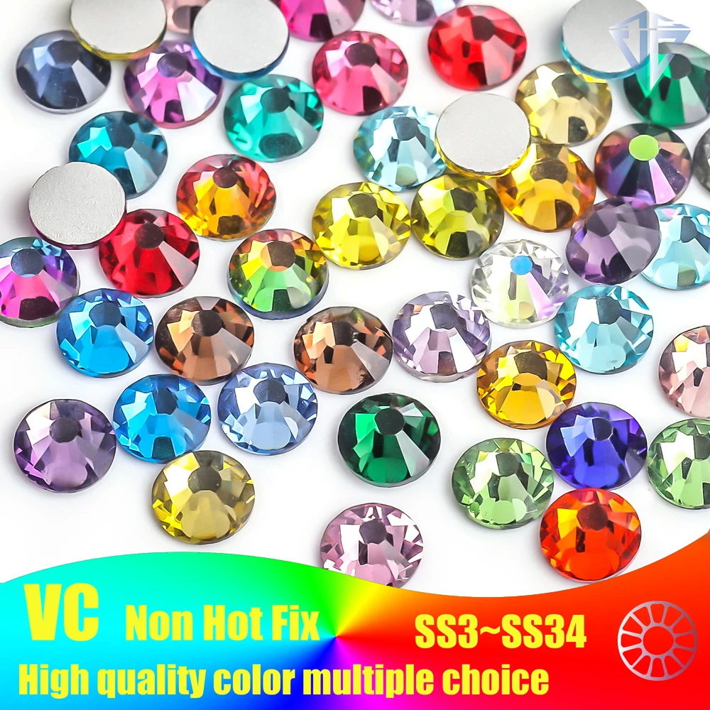 Glitter Crystal стразы Non Hotfix Rhinestones DIY Glass Rhinestone Flatback Diamond Nails Crystals Strass For Nail Charms Dress