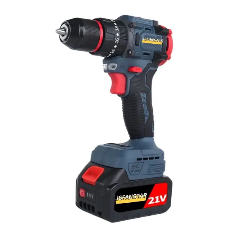 Brushless Motor 21v Hand 3 In 1 Power Brushless Wireless Drill With 2 Battery