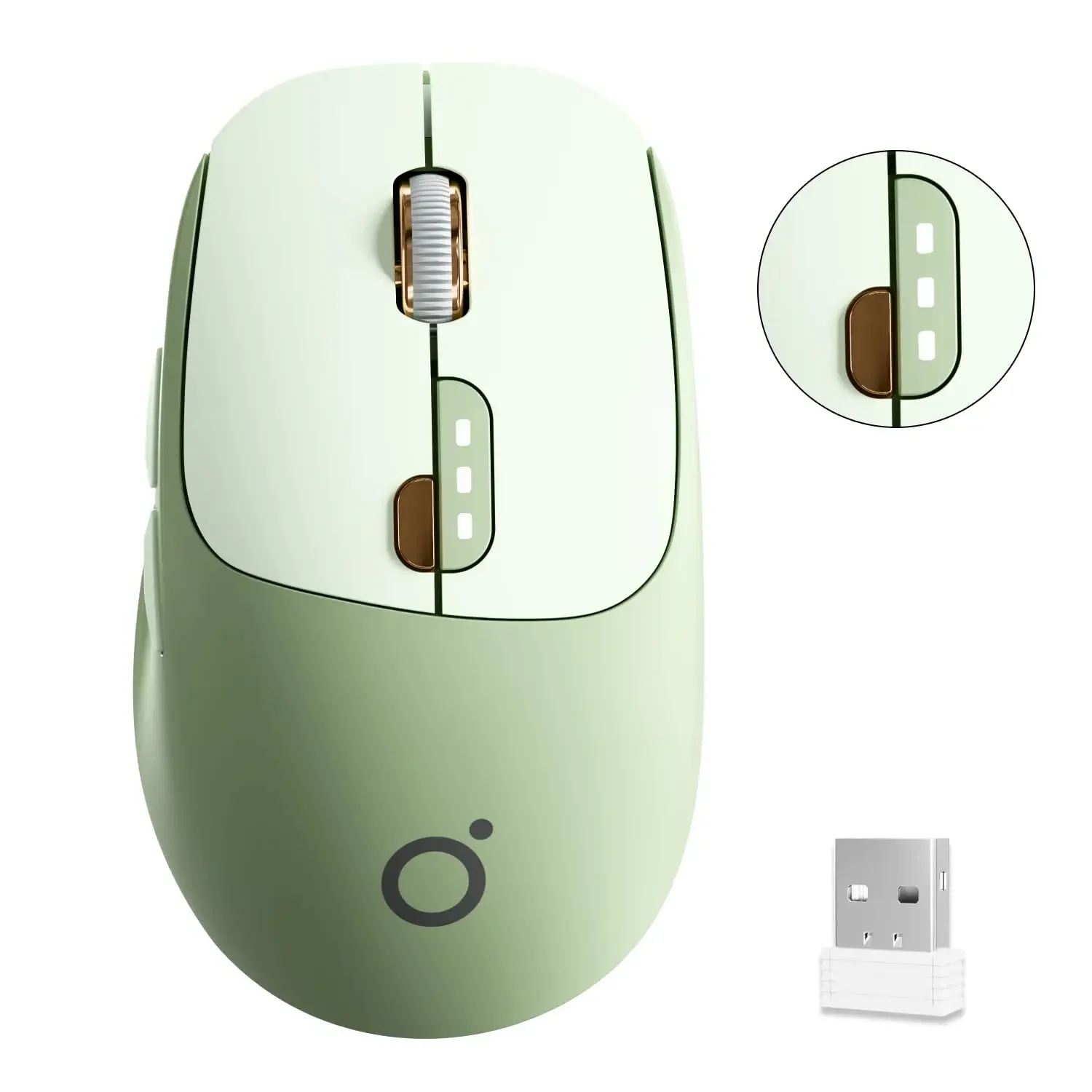 EWEADN Q5 Mini Wireless Mouse 2.4G BT Rechargeable Silent Mouse with Battery Level Display 1600DPI Gamer Mouse for Laptop Offic