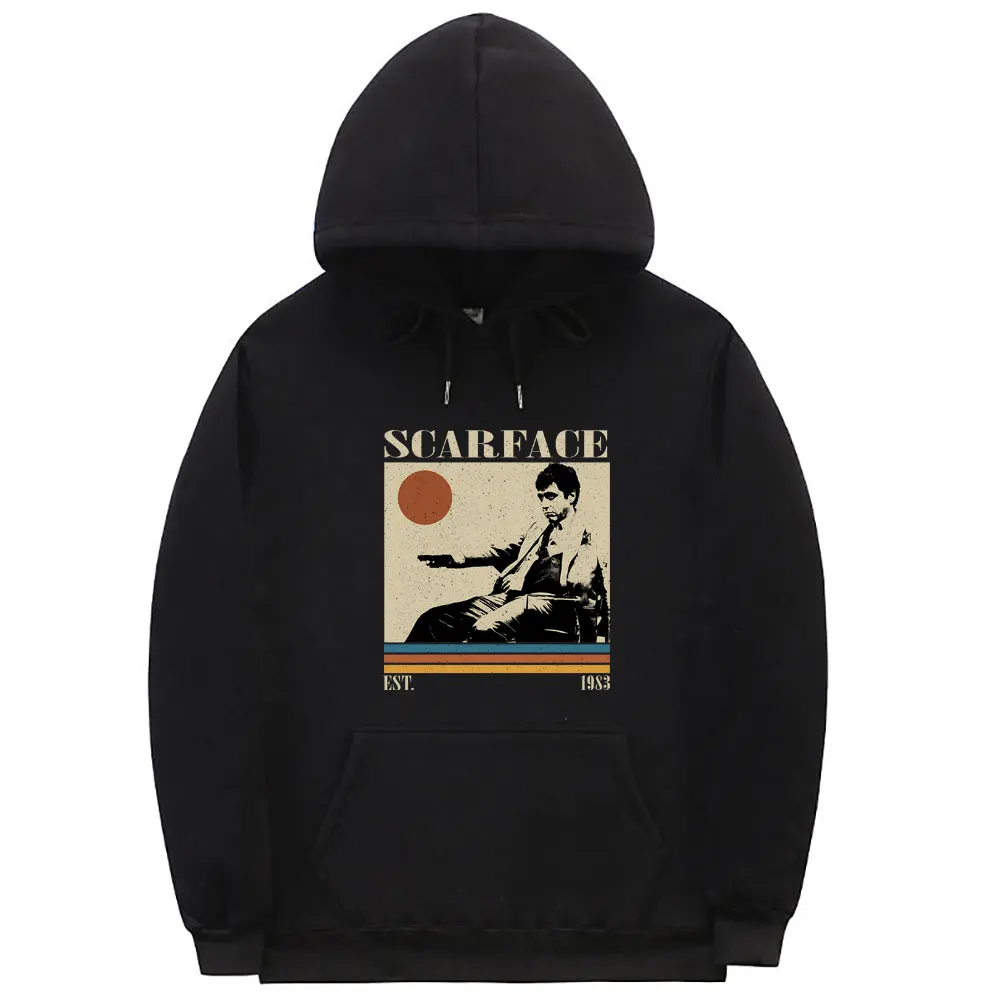 

Vintage Movie Scarface Tony Montana Graphic Hoodie Al Pacino Print Sweatshirt Men Women's Fashion Oversized Streetwear Hoodies